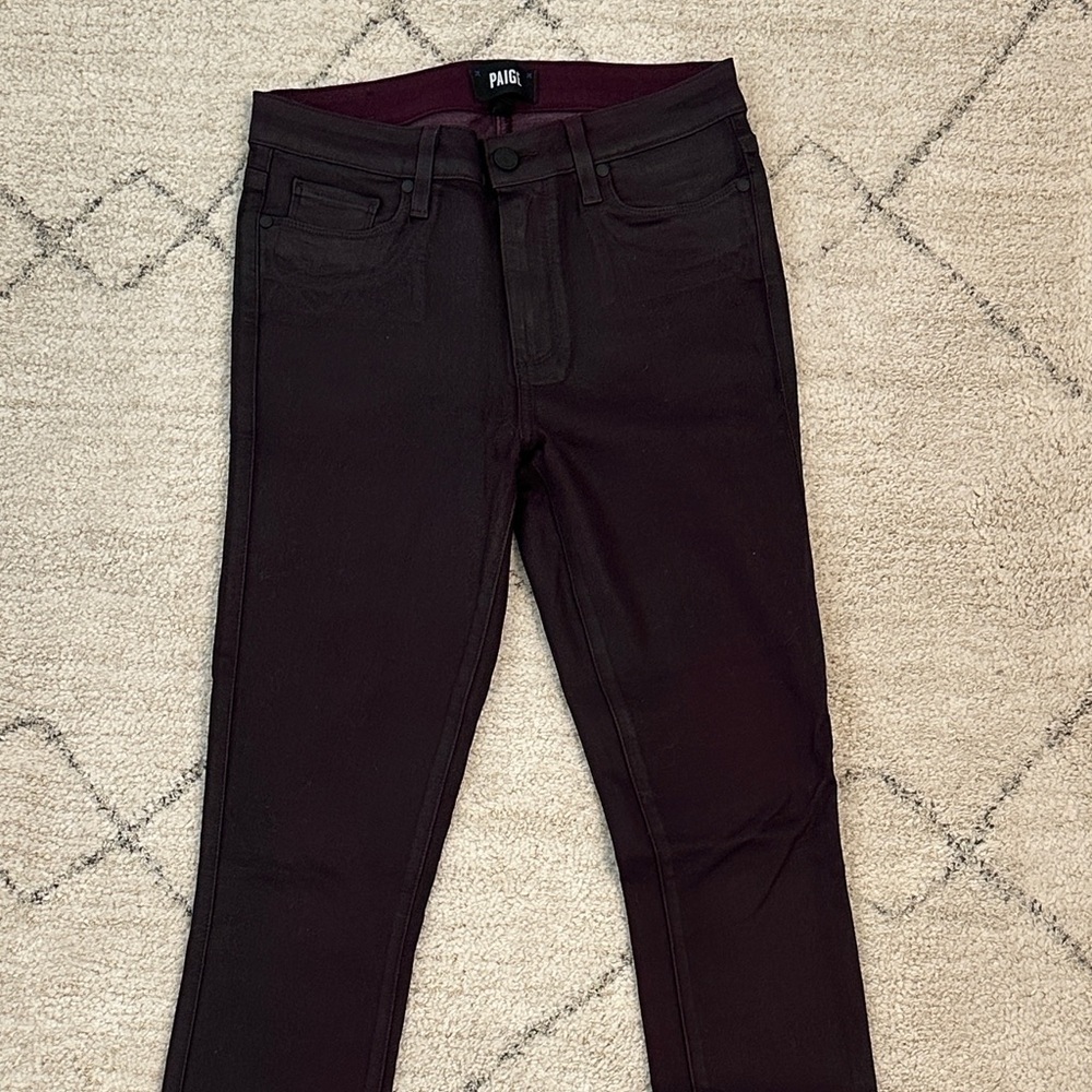 PAIGE Hoxton Ankle Coated Women’s Jeans.  Size 27.  Color: Wine